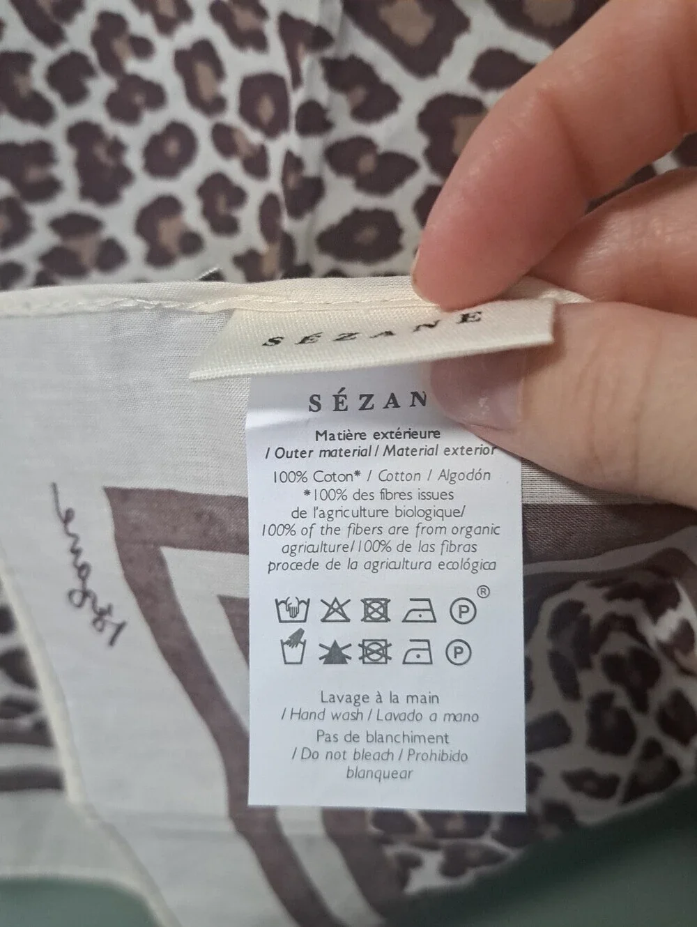 Sezane Gaston Sqaure Scarf Brown Leopard NWOT
